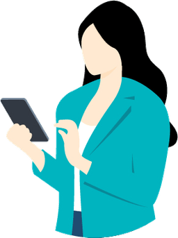 スマートフォンで映像を確認する利用者